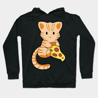 Orange Tabby Cat with Pizza Hoodie